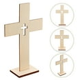thumbnail image 1 of Toyandona 20pcs Wooden Cross Ornament Wood Wall Decor Khaki Home Owners, 1 of 8