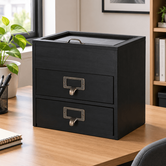 Small Wooden Drawers Wooden Box with Drawer Black