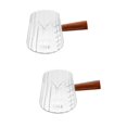 thumbnail image 1 of Small Wooden Milk Cup 2 Pieces Transparent Kitchen Pitcher Coffee Creamer Tea Kettle Cups for Expresso Glass, 1 of 6