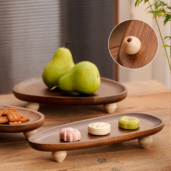Small Wooden Riser, Wooden Display Risers for Display, 11.8" Mini Wood Pedestal Stand, Rustic Buffet Cake Riser for Decor Tiered Tray Decor Home Kitchen