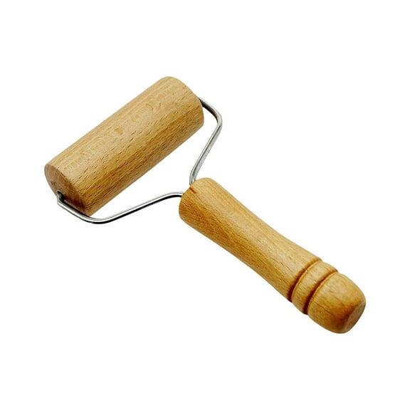 Small Wooden Rolling Pin 9.5cm, Non Stick Dough Roller for Mini Baking Crafts Polymer Clay Fondant Pastry Kids Kitchen Tool Ergonomic Handles with Smooth Finish