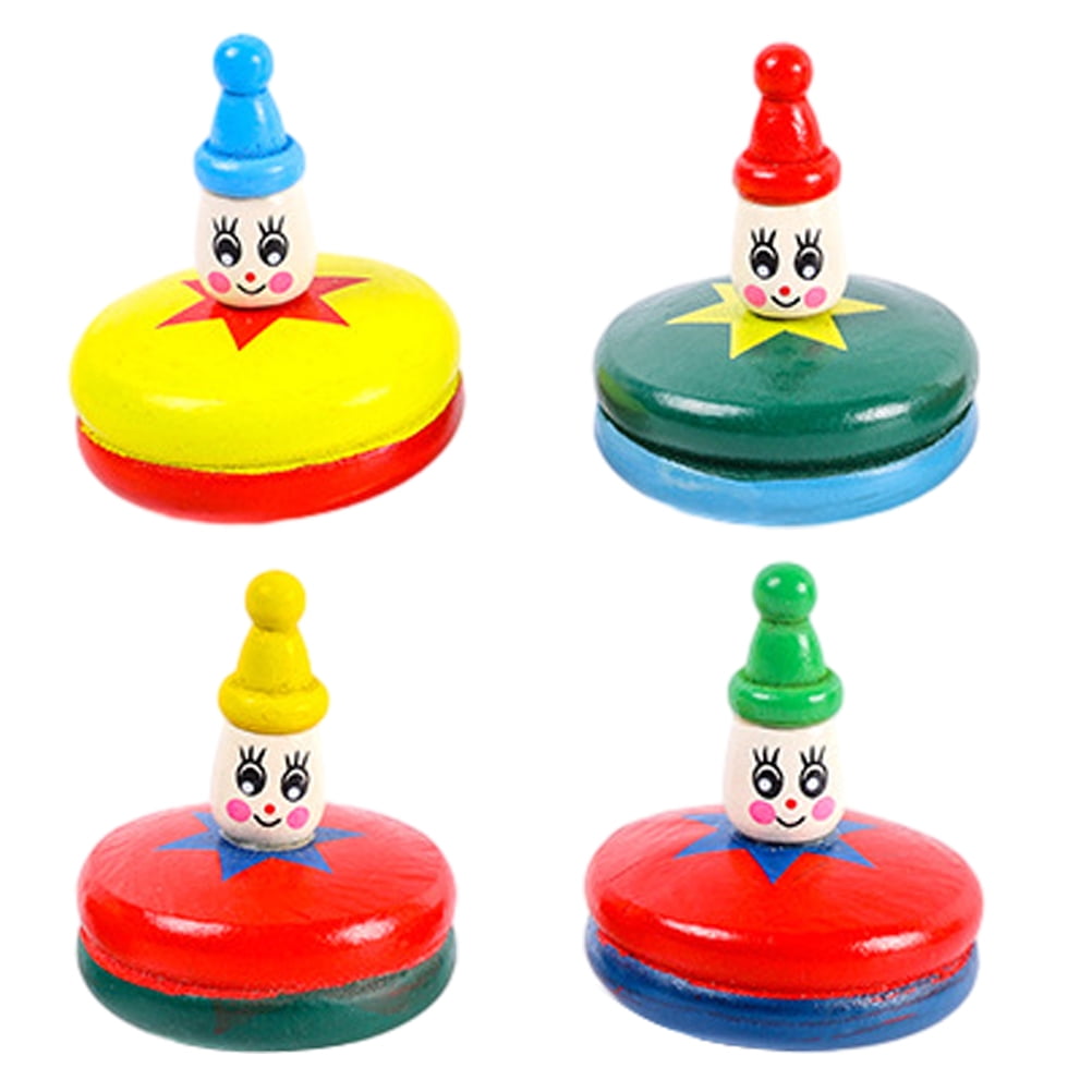 Small Wooden Spinning Top Gift Stress Reliever Toy Kids Playset Gyro ...