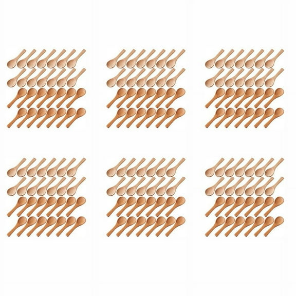 Small Wooden Spoons Mini Tasting Spoons Condiments Salt Spoons for Kitchen Cooking Seasoning Oil Coffee Tea Sugar 150Pcs,75 x light brown spoon 75 x wood color spoon,two colors