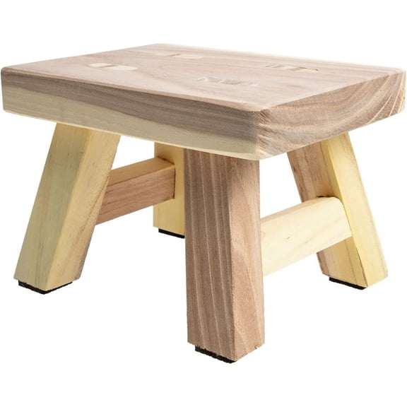 Small Wooden Step Stool Wood Step Stool Decorative Wooden Foot Stool for Bathroom