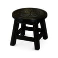 thumbnail image 1 of Small Wooden Stool | Butterfly Carving | Convenient for Storage and Multiple Uses, 1 of 3