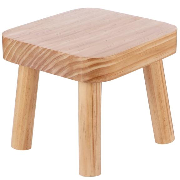 Wooden Step Stool for Adults, Small Wooden Stool, Square Stool Sitting Stool, One Step Stool Footstool for Bedroom, Bathroom, Kitchen