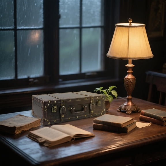 Small Wooden Storage Suitcase, Vintage Decorative Box with Strap, Portable Wood Storage Trunk Chest Keepsake Case (Brown)