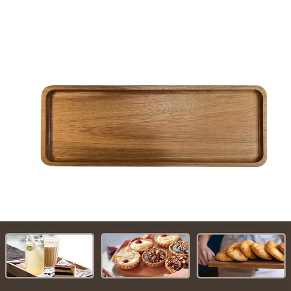 Small Wooden Tray for Display - Elegant Walnut Wood Serving Platter for Tea, Coffee, Snacks, Sushi, and Appetizers
