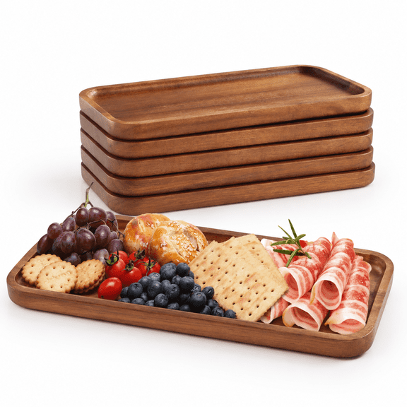 Small Wooden Trays And Platters Mini Charcuterieds 6 Pack