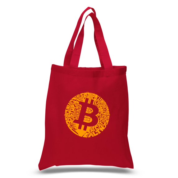 Small Word Art Tote Bag - Bitcoin