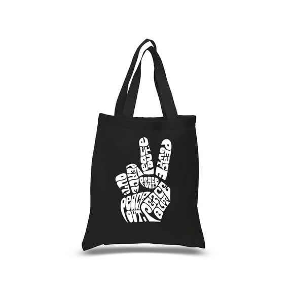 Small Word Art Tote Bag - Peace Out