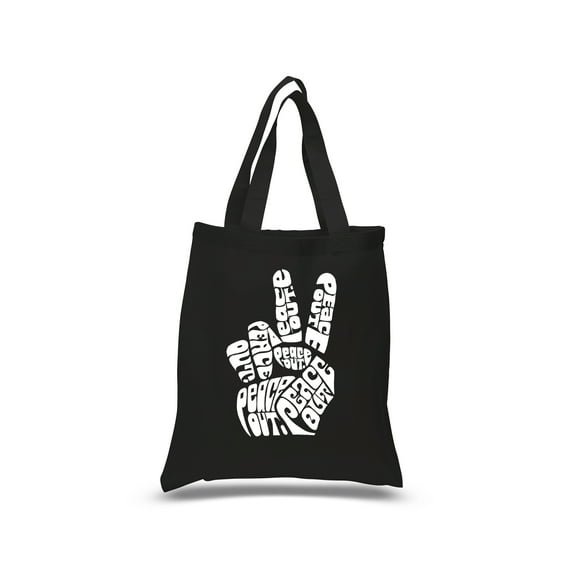 Small Word Art Tote Bag - Peace Out