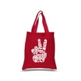 thumbnail image 1 of Small Word Art Tote Bag - Peace Out, 1 of 2