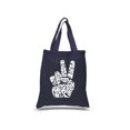 thumbnail image 1 of Small Word Art Tote Bag - Peace Out, 1 of 2