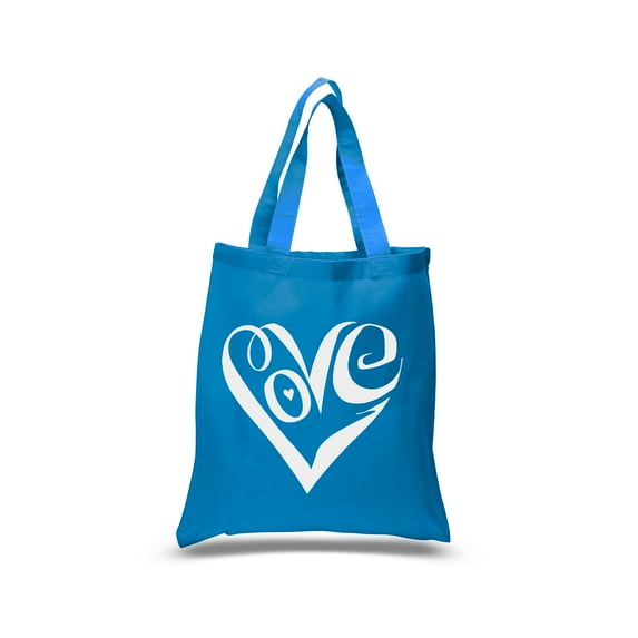 Small Word Art Tote Bag - Script Love Heart