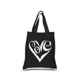 thumbnail image 1 of Small Word Art Tote Bag - Script Love Heart, 1 of 2