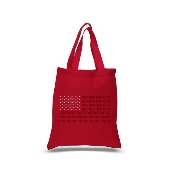 Small Word Art Tote Bag - USA Flag
