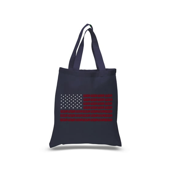 Small Word Art Tote Bag - USA Flag
