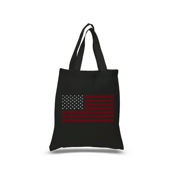 Small Word Art Tote Bag - USA Flag