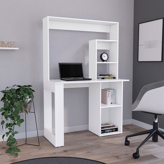 Small Workspace - Optimized Desk with Storage - Perfect for Laptop Use, Work Comfortably