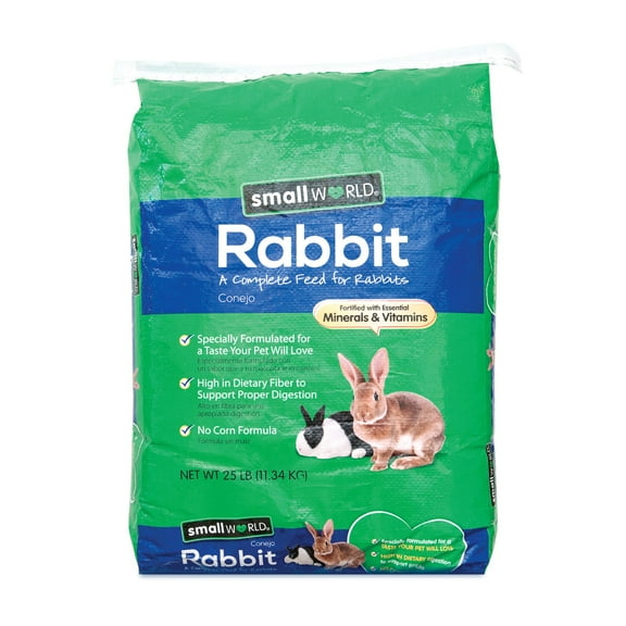 Small World Complete Rabbit Feed with Vitamins and Minerals, 25 lbs