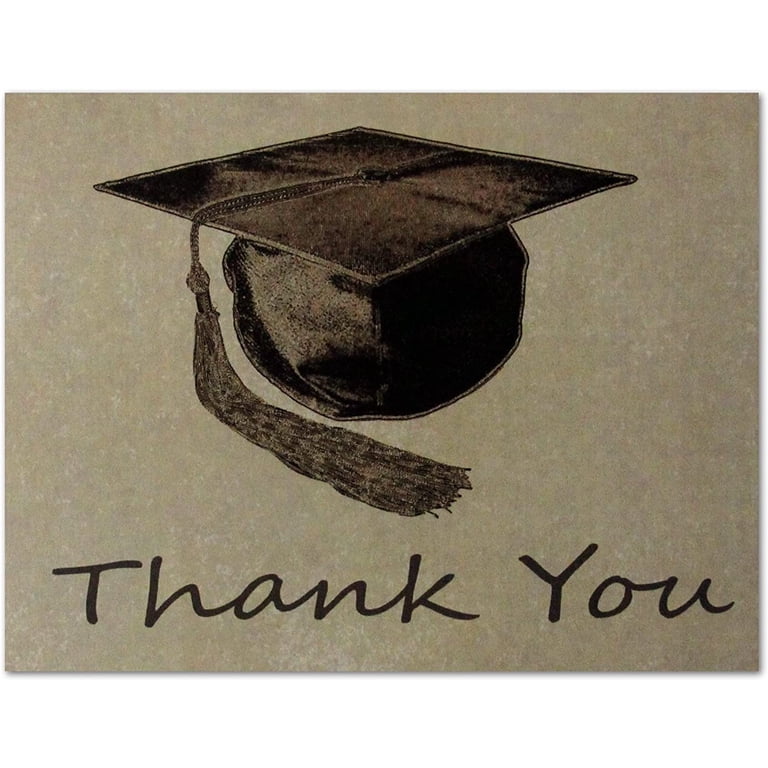 grad thank you cards Hello Love Goods Graduation Personalized with Name, 5.5x4.25 Flat Thank You Note Cards with Envelopes (Navy Blue) : Office Products or professors Confetti and Cap Graduation Thank