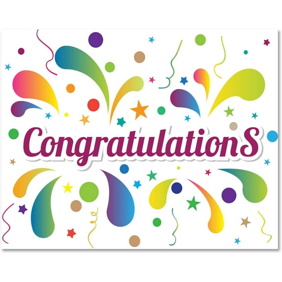 Small World Greetings Congratulations Cards 24 Count- Blank Inside - 5.5" x 4.25" - Farewell, Good Luck, Engagement, Anniversary, and More for Coworkers, Employees, Friends or Family