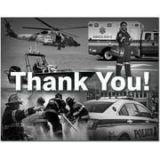 Small World Greetings First Responder Thank You Cards 12 Count - Blank Inside with White Envelopes - A2 Size 5.5" x 4.25" - Police, Firefighters, Paramedics, Emergency Personnel and More