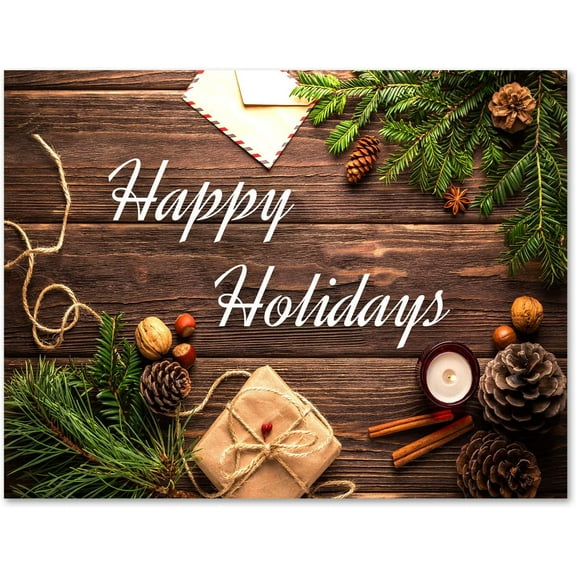 Small World Greetings Happy Holidays Cards 24 Count - Blank Inside with Envelopes - A2 Size (5.5”x4.25”) - Christmas, Winter Events, and More