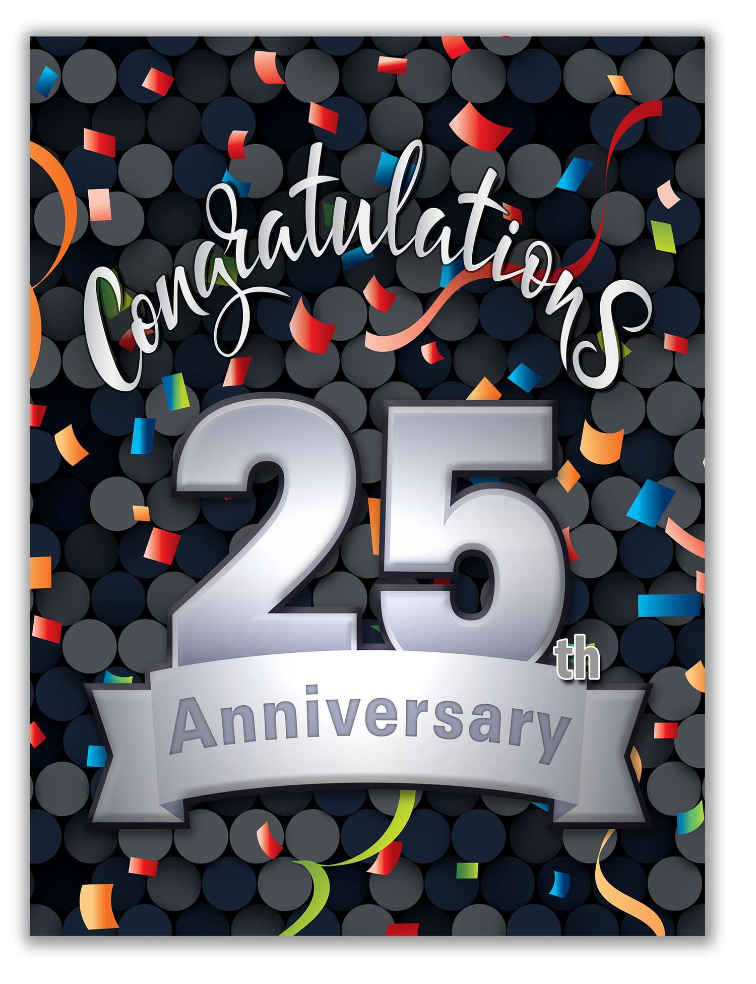 Small World Greetings Large 25th Anniversary Card from Group - Blank Inside  With Envelope - 11.75\, image size:1500x1952