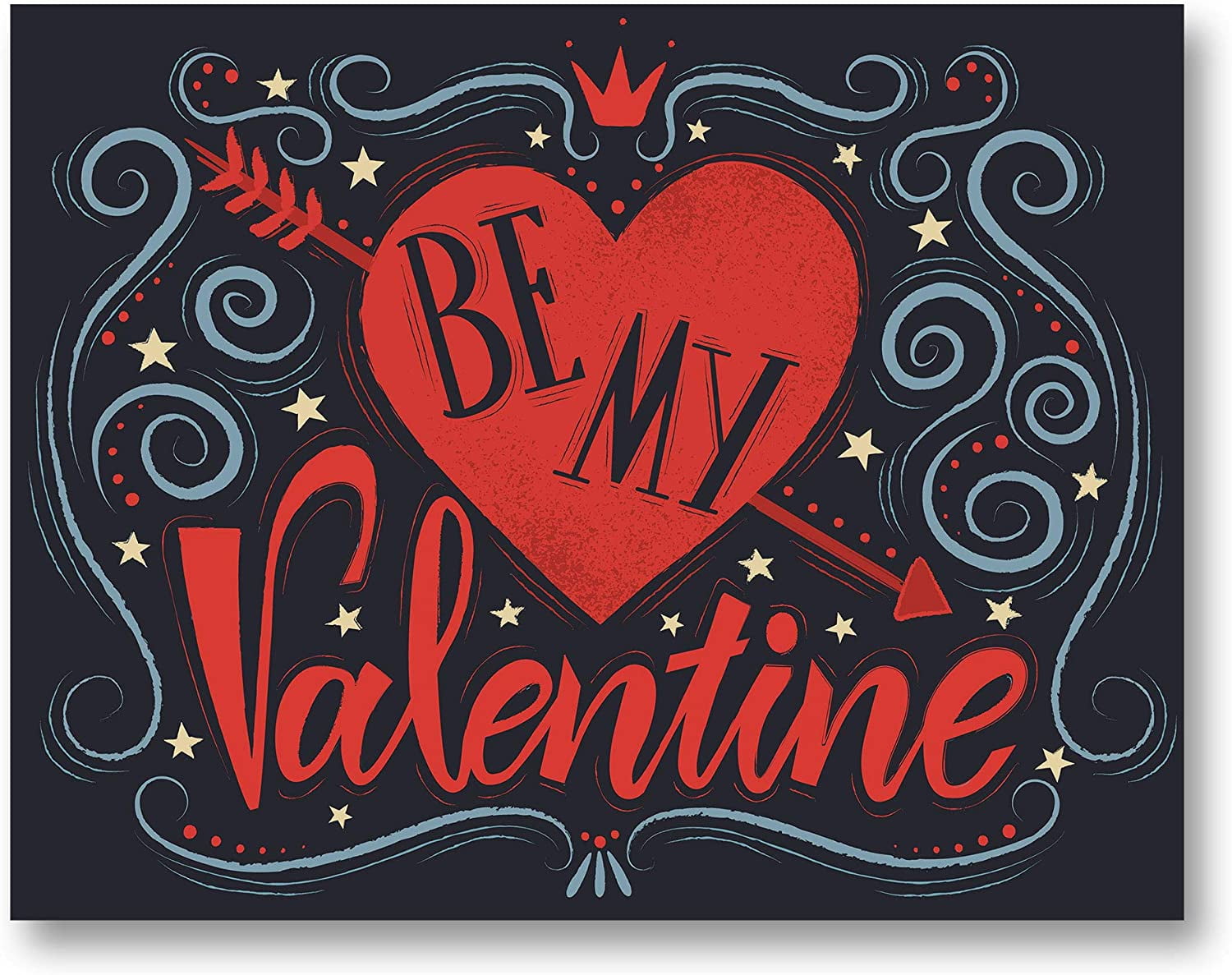 Small World Greetings Large Be My Valentine Card - Blank Inside With White  Envelope - Card Measures 11.75\, image size:1500x1187