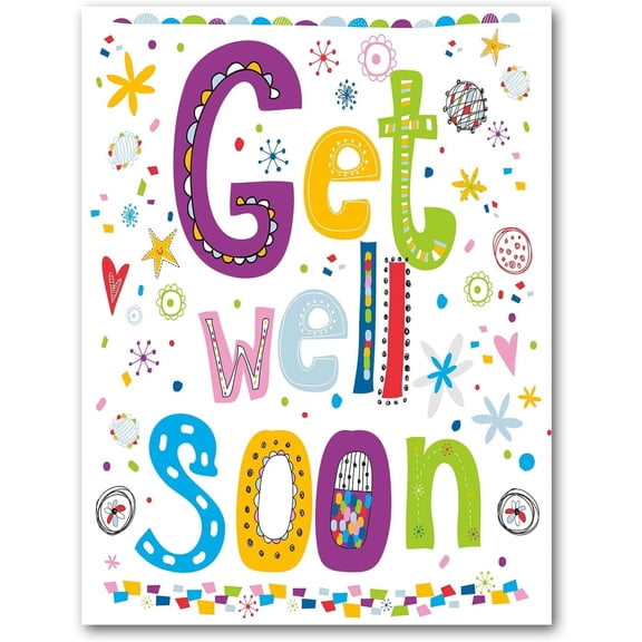 Oversized Get Well Soon Card from Group - Blank Inside with Envelope - 11.75" x 9"