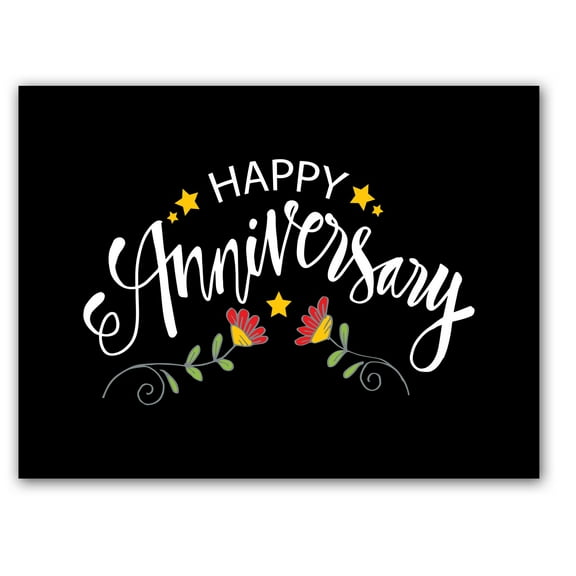 Small World Greetings Large Happy Anniversary Card from Group - Blank Inside With Envelope - 11.75" x 9" - Perfect for family, friends, colleagues, and more