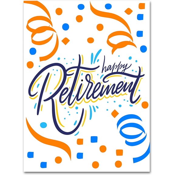 Small World Greetings - Large Retirement Greeting Card - Blank Inside With Envelope - Coworkers, Employees, Friends, or Family - 1-Count - 11.75 x 9 Inch
