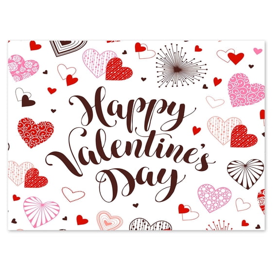 Small World Greetings Modern Hearts Valentines Day Cards 12 Count - Blank Inside with Red Envelopes - A2 Size (7"x5") - Friends, Family, and More
