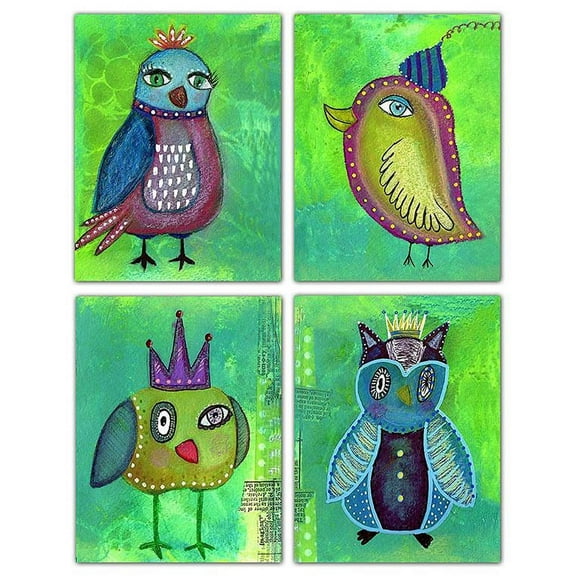 Small World Greetings Quirky Bird Note Cards 12 Count - Blank Inside with Envelopes - A2 Size (5.5”x4.25”) - All Occasion - Thank You, Birthday, Encouragement and More