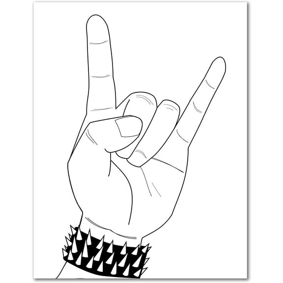 Small World Greetings Rock and Roll Cards 12 Count - Blank Inside with Envelopes - A2 Size 5.5" x 4.25" - All Occasion