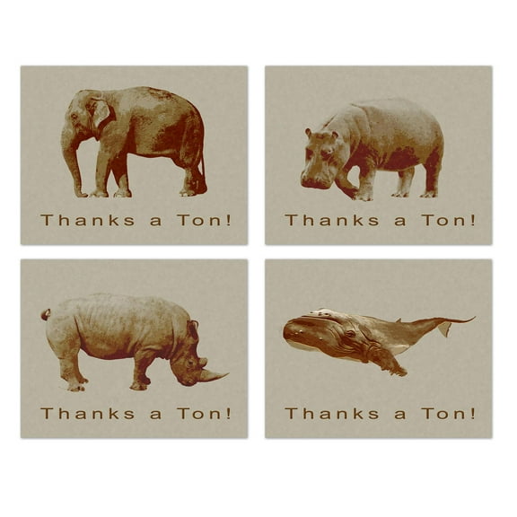 Small World Greetings Thanks a Ton Thank You Cards 24 Count - Blank Inside with Envelopes - 5.5" x 4.25"(A2 Size)