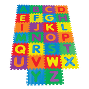 Small World Toys Foam Alphabet Puzzle Play Mat, 52 Piece Interlocking ABC Floor Tiles with Removable Letters for Kids, Ages 2+.