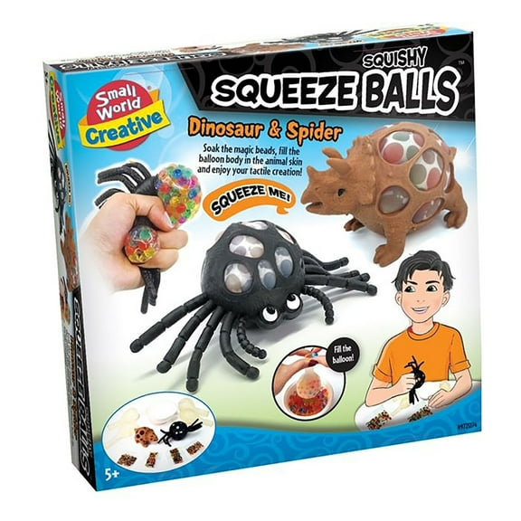 Small World Toys Squishy Squeeze Balls Dinosaur & Spider Kit