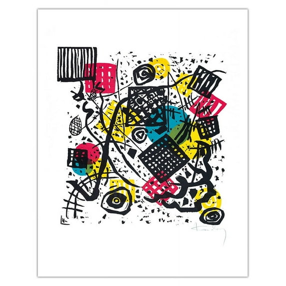 Small Worlds V (Kleine Welten V) - From an Original Abstract Woodcut by Wassily (Vasily) Kandinsky c.1922 - Fine Art Matte Paper Print (Unframed) 11x14in