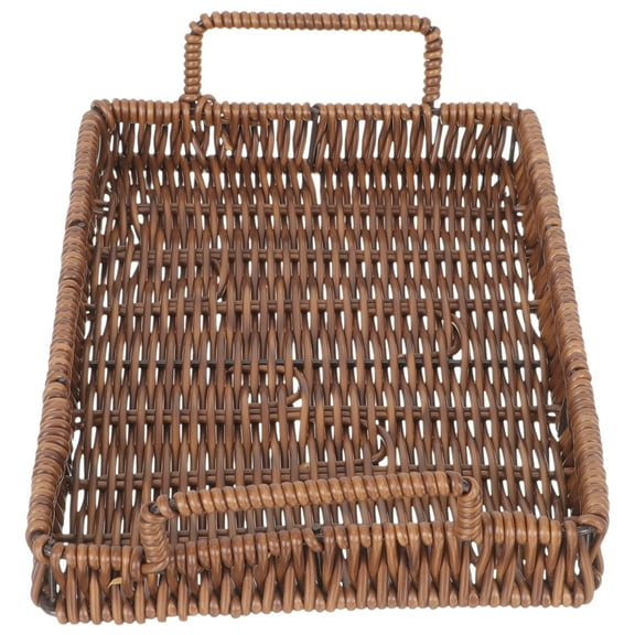 Small Woven Basket Storage Food Serving Bread Warmer with Stone Desk Heating Plastic