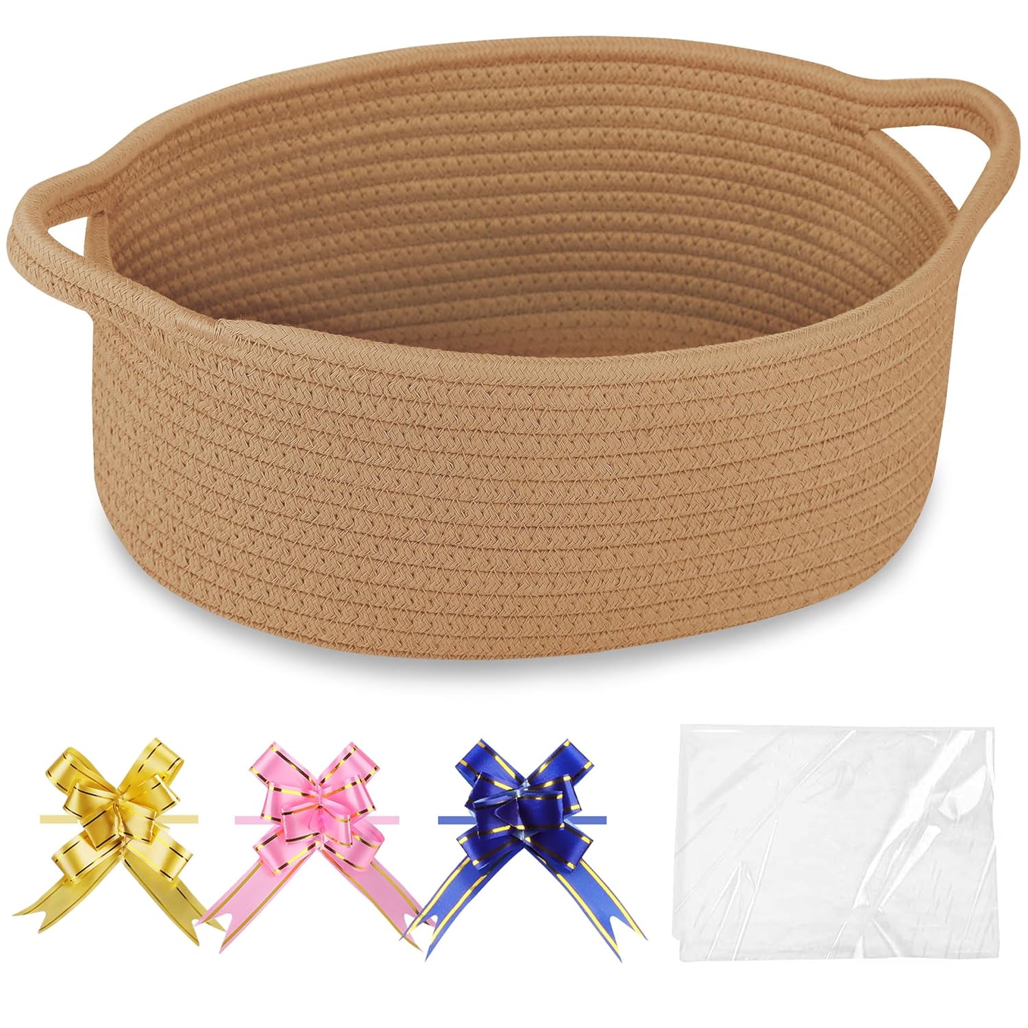 Small Woven Basket with Gift Bags and Ribbons, Gift Basket Empty ...