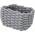 thumbnail image 1 of Small Woven Baskets, Decorative Square Storage Baskets, Cotton Rope Organizer for Office, Dorm Room, Living Room, Bathroom, Nursery Storage and Organization, Grey, 1 of 8