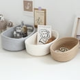 thumbnail image 1 of Small Woven Baskets, Empty Tiny Storage Baskets, Mini Cotton Rope Baskets, Oval Decorative Hampers, Storage Bins for Toys, Empty Gift Basket for Baby Nursery, 1 of 8