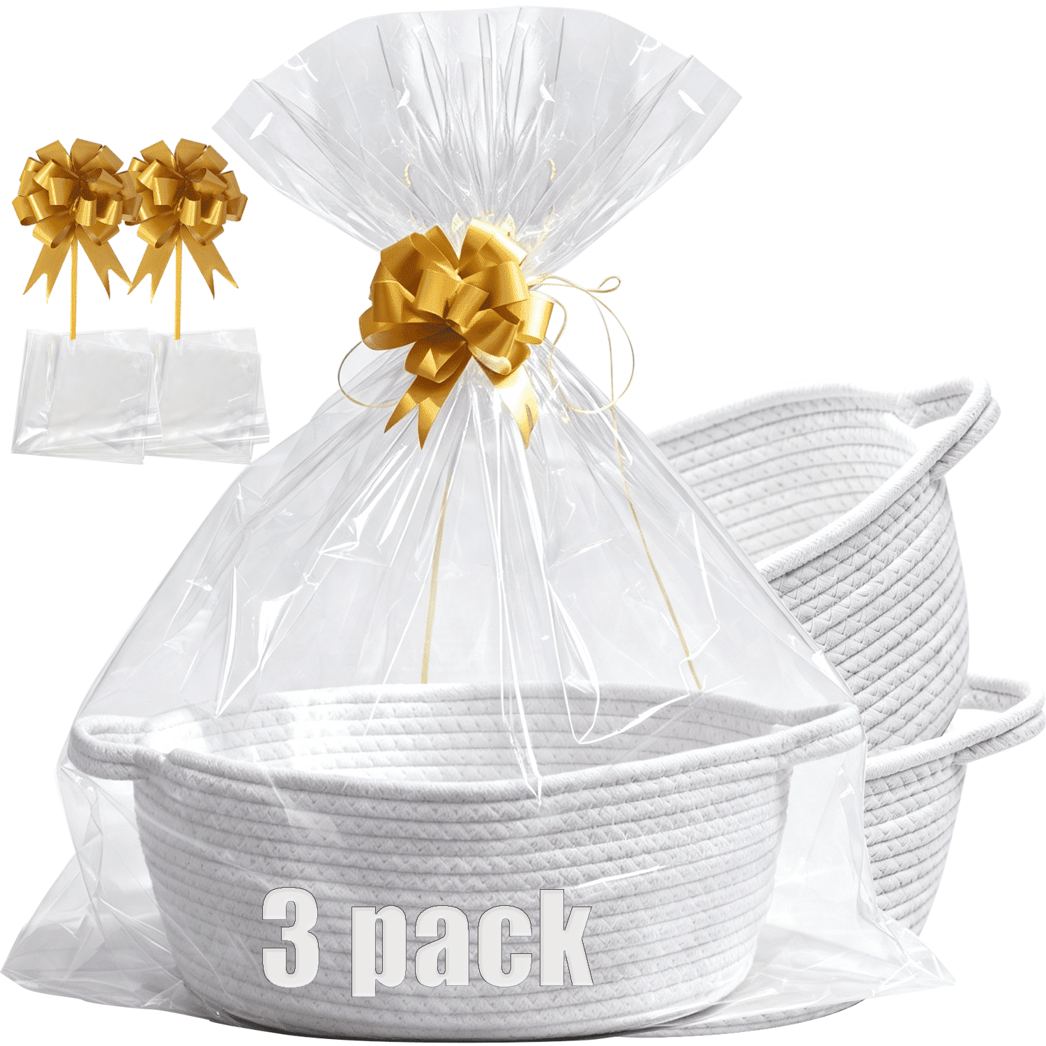 Small Woven Baskets with Handles, 1/3/6 Set Empty Gift Baskets with ...