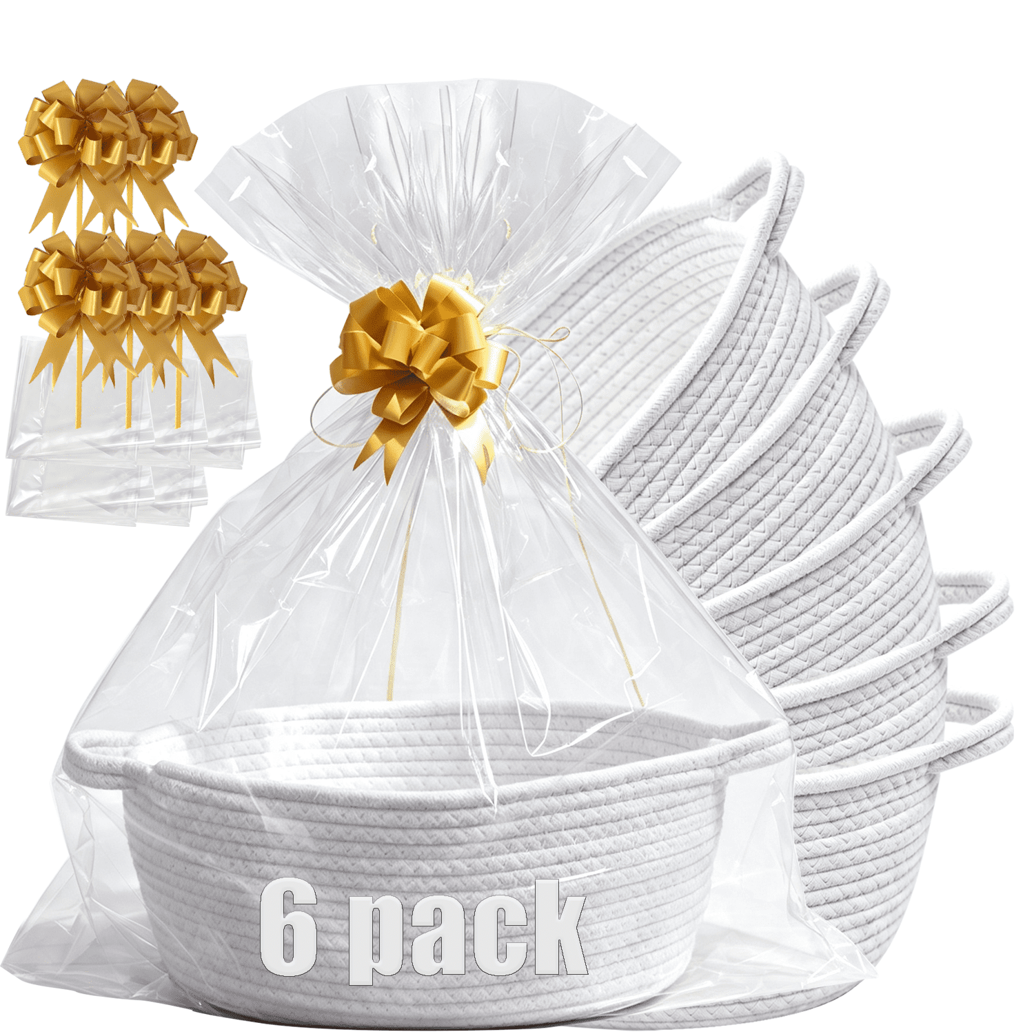 Small Woven Baskets with Handles, 1/3/6 Set Empty Gift Baskets with ...