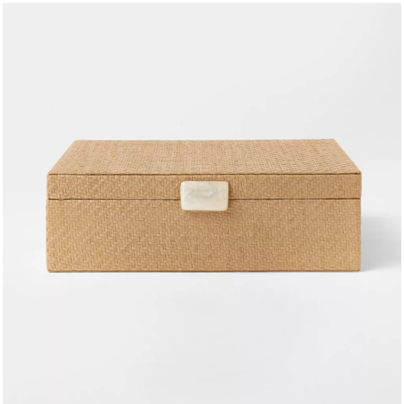 Small Woven Decorative Box Tan - Threshold designed with Studio McGee