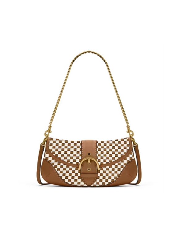 Small Woven Flap Shoulder Bag