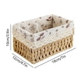thumbnail image 1 of Small Woven Storage Basket with Liner, Rectangular Decorative Rattan Organizer Bin for Home Bathroom Bedroom Kitchen Office Sundries Cosmetics, S, 1 of 6